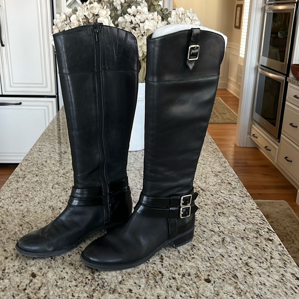 Style & Co black leather riding boots. Size 71/2